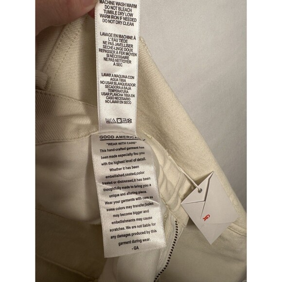 Good American Good Curve Skinny Crop High Rise White Jeans‎ NWT Women’s Size 20 - Picture 7 of 8
